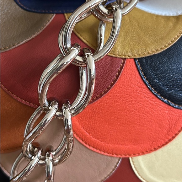 NWT-authentic Chloe JUANA  medium scalloped patchwork bag with gold chain - Picture 5 of 11